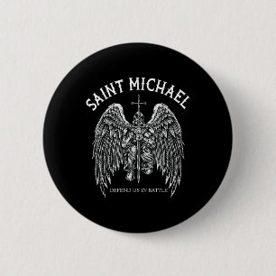 Saint Michael Defend Us In Battle  6 Cm Round Badge