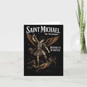 Saint Michael Defend Us In Battle Archangel Christ Card