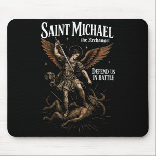 Saint Michael Defend Us In Battle Archangel Christ Mouse Mat