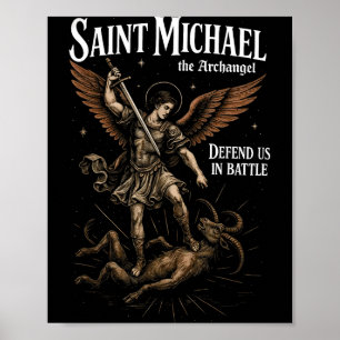Saint Michael Defend Us In Battle Archangel Christ Poster