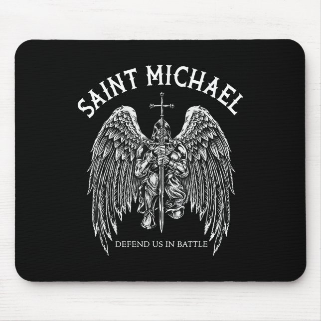 Saint Michael Defend Us In Battle  Mouse Mat (Front)