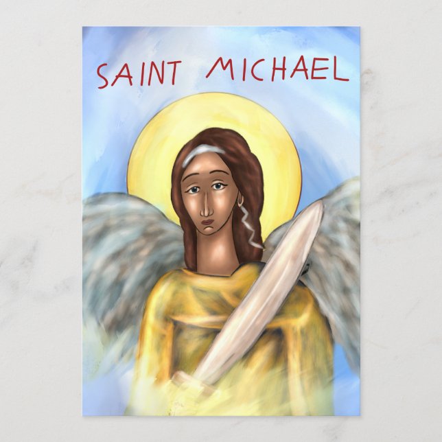 Saint Michael Paper Icon Card (Front)
