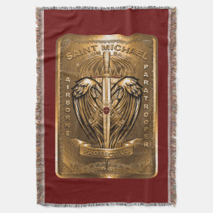 Saint Michael Patron Saint of Paratroopers  Throw Blanket
