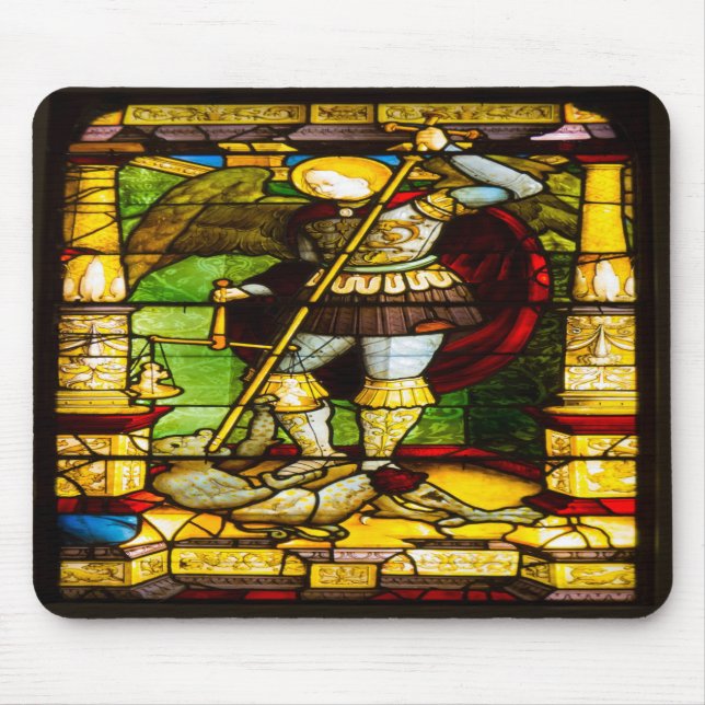 Saint Michael protect us Mouse Mat (Front)