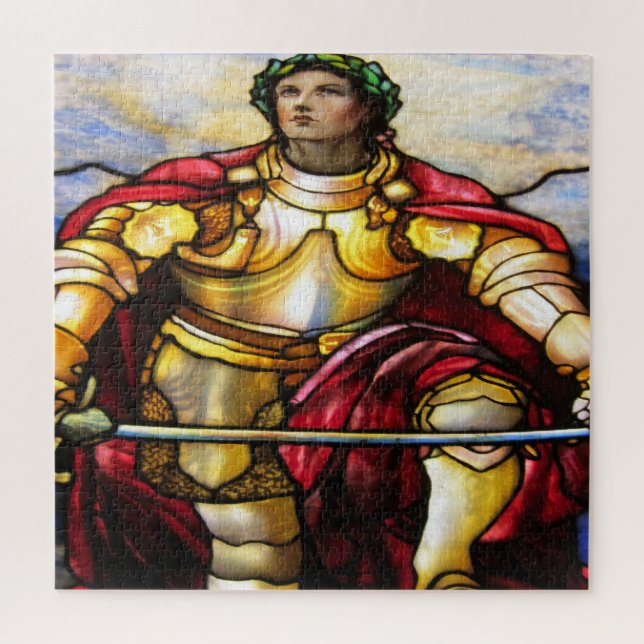 Saint Michael stained glass art,Biblical Heroes Jigsaw Puzzle (Vertical)