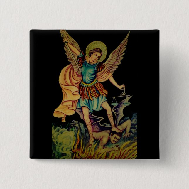 Saint Michael The Archangel 15 Cm Square Badge (Front)