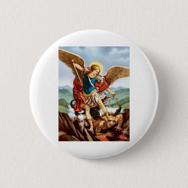 Saint Michael the Archangel 6 Cm Round Badge (Front)