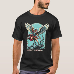Saint Michael The Archangel Catholic Video Game T-Shirt