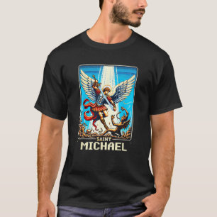 Saint Michael The Archangel Catholic Video Game  T-Shirt