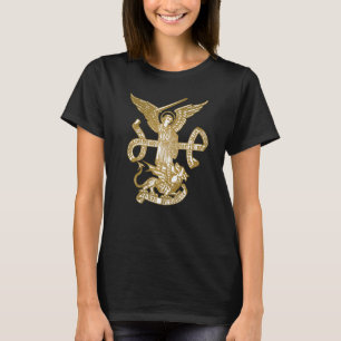 Saint Michael The Archangel Catholic Yellow Angel T-Shirt