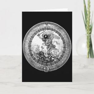 Saint Michael The Archangel Defeating Satan Christ Card