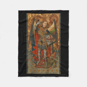 Saint Michael The Archangel Defeating Satan Christ Fleece Blanket