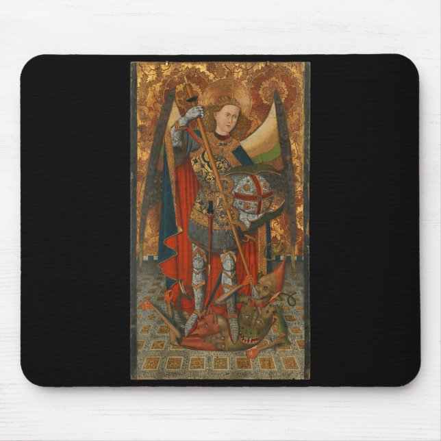 Saint Michael The Archangel Defeating Satan Christ Mouse Mat (Front)