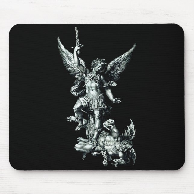 Saint Michael The Archangel Defeating Satan Christ Mouse Mat (Front)