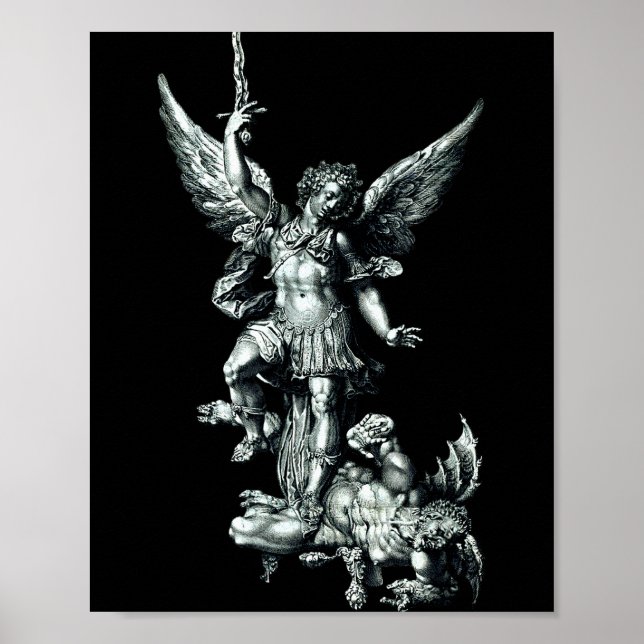 Saint Michael The Archangel Defeating Satan Christ Poster (Front)