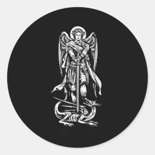 Saint Michael The Archangel Defend Us In Battle  Classic Round Sticker