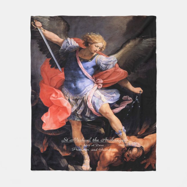 Saint Michael the Archangel Fleece Blanket (Front)
