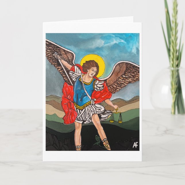 Saint Michael the Archangel Painting by Alfred Fox Card (Front)