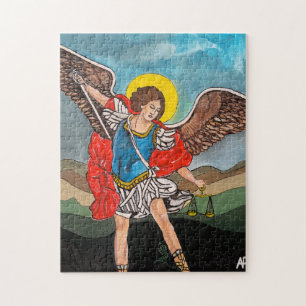 Saint Michael the Archangel Painting by Alfred Fox Jigsaw Puzzle