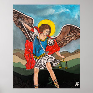 Saint Michael the Archangel Painting by Alfred Fox Poster