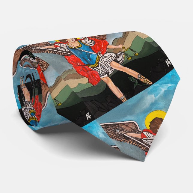 Saint Michael the Archangel Painting by Alfred Fox Tie (Rolled)