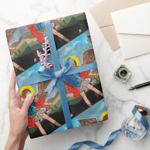 Saint Michael the Archangel Painting by Alfred Fox Wrapping Paper