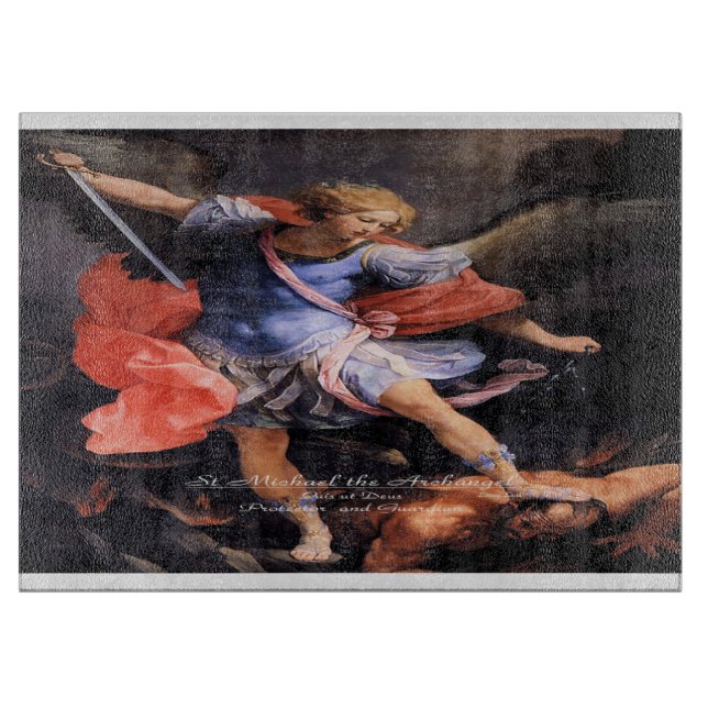 Saint Michael The Archangel Quis ut Deus Cutting Board (Front)