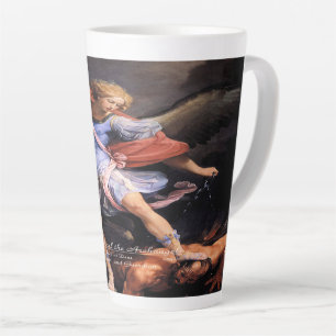 Saint Michael The Archangel Quis ut Deus Latte Mug