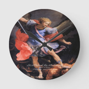 Saint Michael the Archangel Round Clock
