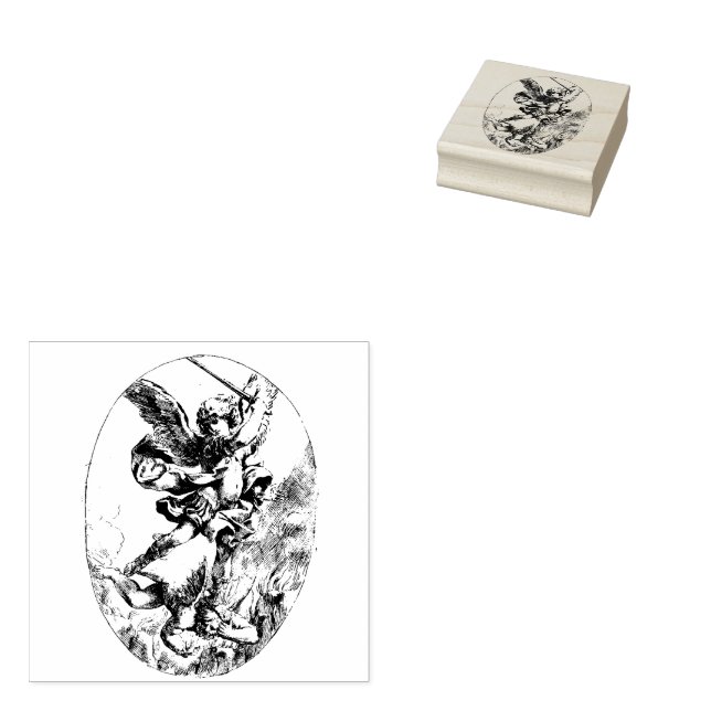 Saint Michael the Archangel  Rubber Stamp (Stamped)