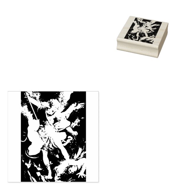 Saint Michael the Archangel  Rubber Stamp (Stamped)
