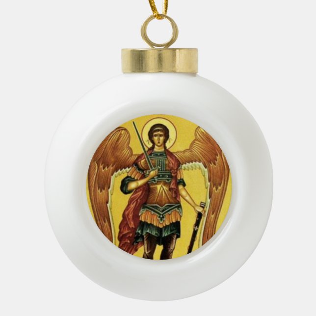 Saint Michael the Archangel Russian Icon Ornament (Front)