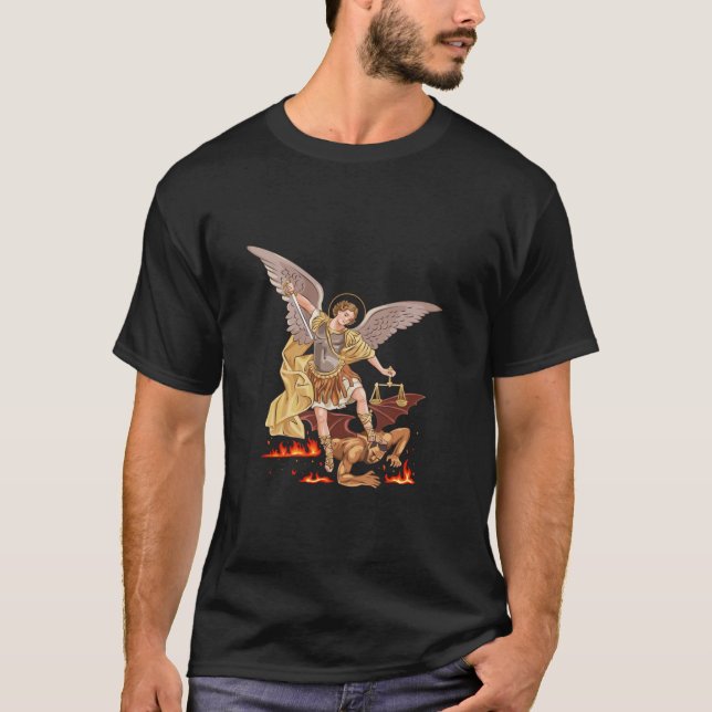 Saint Michael The Archangel T-Shirt (Front)