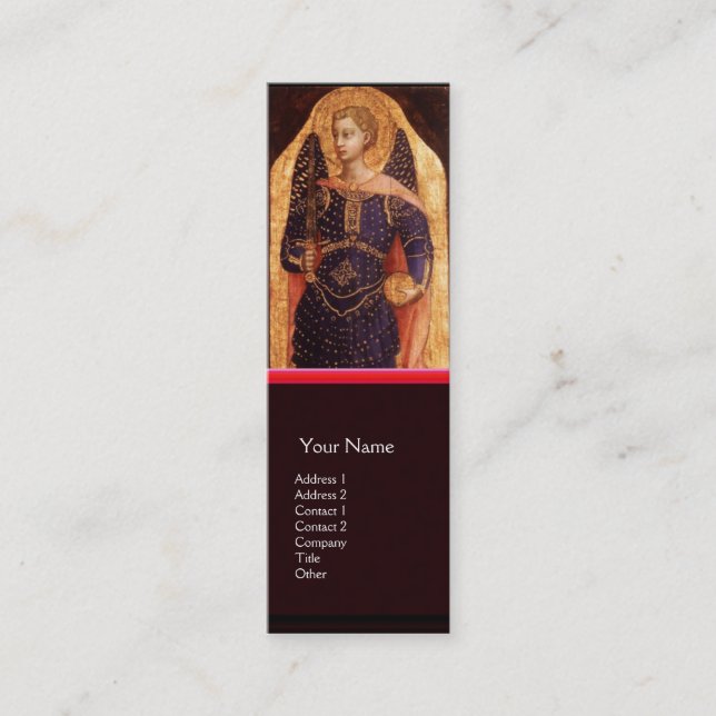 SAINT MICHAEL THE ARCHANGEL WITH DRAGON MINI BUSINESS CARD (Front)