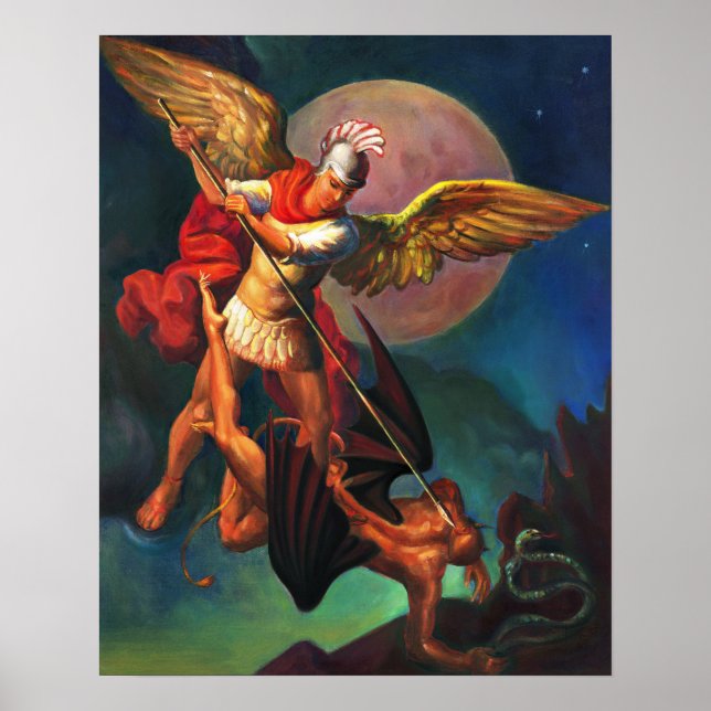 Saint Michael the Warrior Archangel Poster (Front)