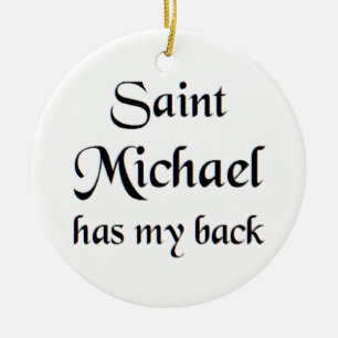 saint michael trucker hat ceramic tree decoration