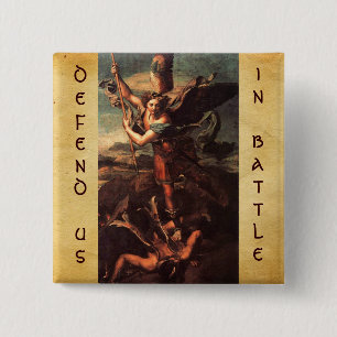 SAINT MICHAEL VANGUISHING SATAN 15 CM SQUARE BADGE