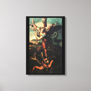 SAINT MICHAEL VANGUISHING SATAN CANVAS PRINT