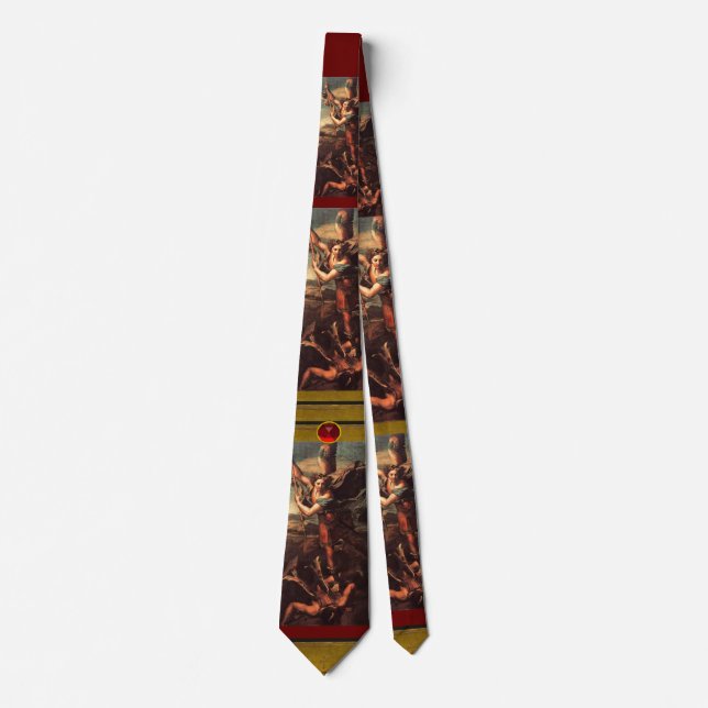 SAINT MICHAEL VANGUISHING SATAN ,Ruby Tie (Front)