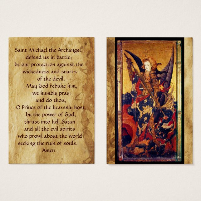 Saint Michael Vanquishing the Devil  Prayer Card (Front & Back)