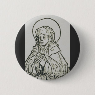 Saint Monica Medieval Minimalist Line Art 6 Cm Round Badge