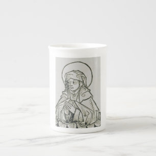 Saint Monica Medieval Minimalist Line Art Bone China Mug