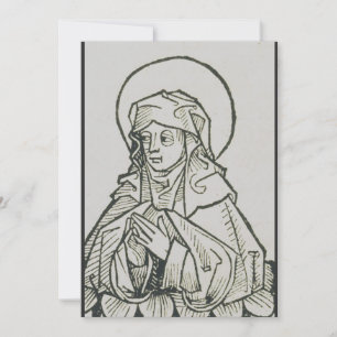 Saint Monica Medieval Minimalist Line Art  Invitation