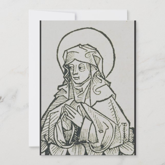 Saint Monica Medieval Minimalist Line Art  Invitation (Front)