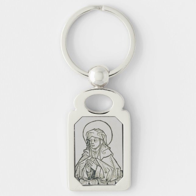 Saint Monica Medieval Minimalist Line Art  Key Ring (Front)