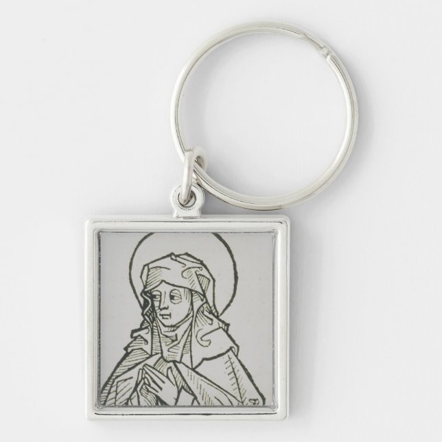 Saint Monica Medieval Minimalist Line Art  Key Ring (Front)