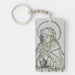 Saint Monica Medieval Minimalist Line Art  Key Ring