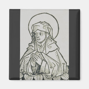 Saint Monica Medieval Minimalist Line Art Magnet
