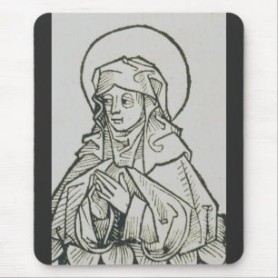 Saint Monica Medieval Minimalist Line Art  Mouse Mat