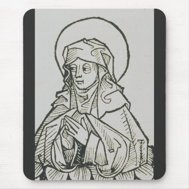 Saint Monica Medieval Minimalist Line Art  Mouse Mat (Front)